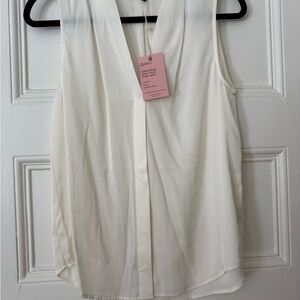 Quince Cream V-Neck Blouse